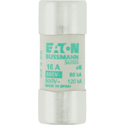 Eaton - Zylindrische Sicherung Sicherungseinsatz Nieders. CYLINDRICA#C22M16 16A AC 690V 80kA − 10 Stück