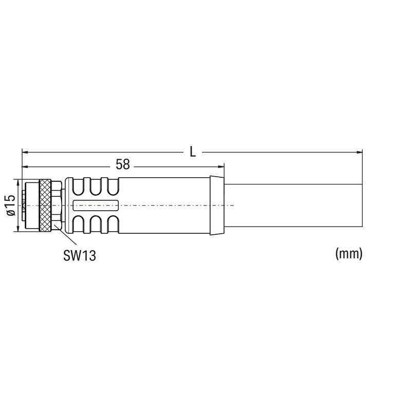 WAGO - Konfektioniertes Sensor-Aktor-Kabel Power-Leitung M12L-Bu. 756-3501/050-150 axial,5-polig