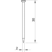 OBO Bettermann - Nagel Stahlnadel gehärtet 362 30 BK 2x30mm Stahl blank − 100 Stück