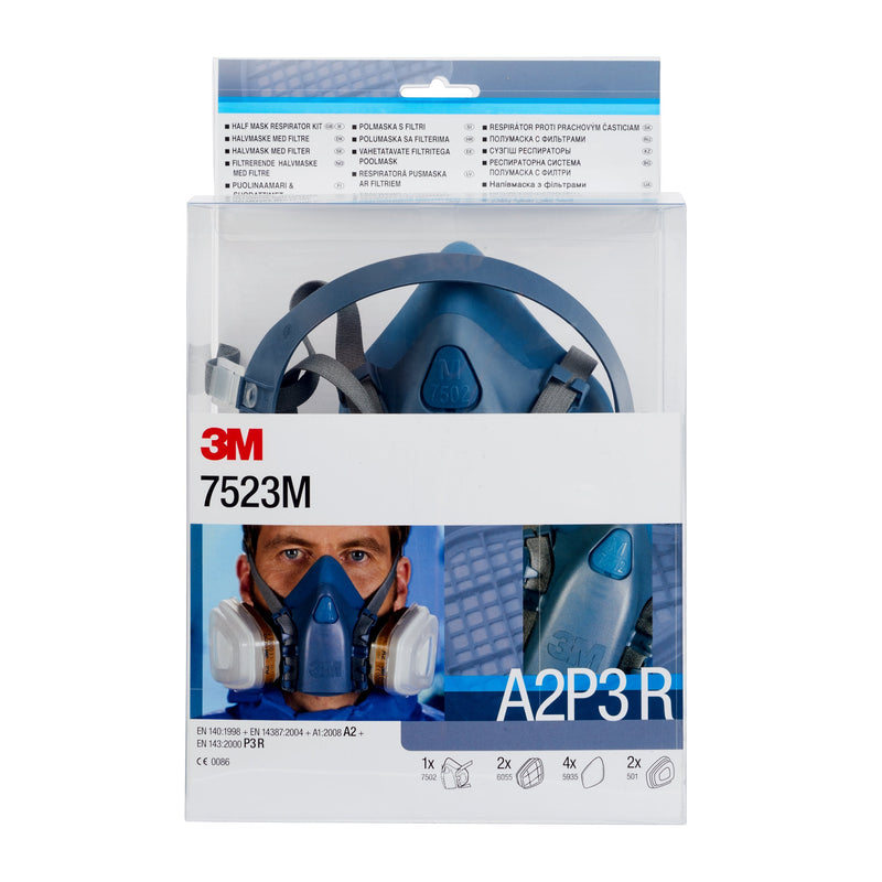 3M - Atemschutzmaske Halbmasken-Set 7523M (VE4) 7502M, A2P3 Filter