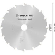 Bosch - Kreissägeblatt PRO Construct Wood 2608640635 Kreissägeblatt 230 x