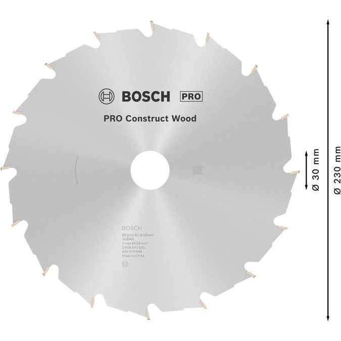Bosch - Kreissägeblatt PRO Construct Wood 2608640635 Kreissägeblatt 230 x