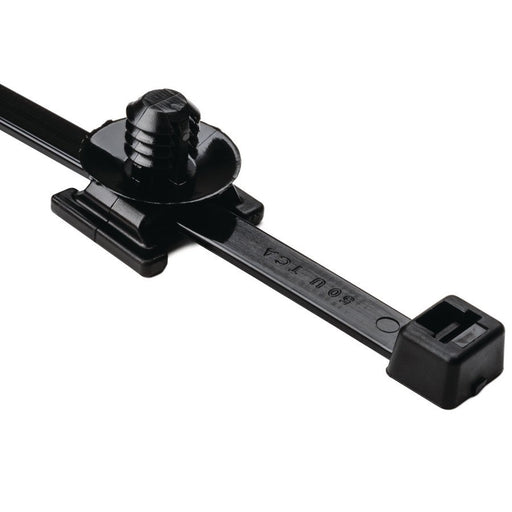 HellermannTyton - Kabelbinder Befestigungsbinder T120RFT9A-PA66HS BK 2-teil. m.Lamell.fuß − 100 Stück