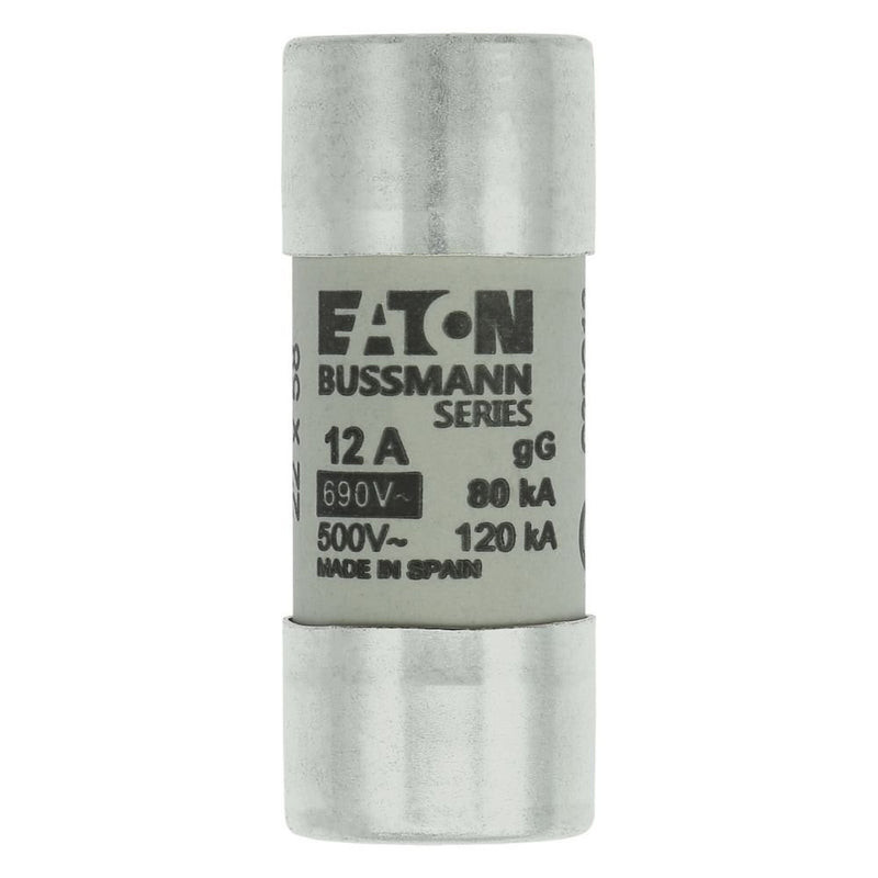 Eaton - Zylindrische Sicherung Sicherungseinsatz Nieders. CYLINDRICA#C22G12 12A AC 690V 80kA − 10 Stück