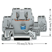 WAGO - Bauelement-Reihenklemme Bauelementklemme 870-523/281-581 mit Gasableiter,grau − 25 Stück