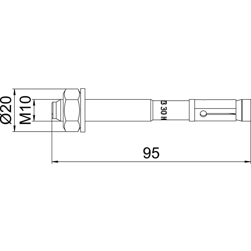 OBO Bettermann - Bolzenanker BZ3 10x95/0-35A5 M10x95 − 50 Stück