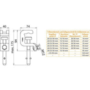 DEHN - Anschlusselement für EuK-Vorrichtung Universalklemme UK 30 SQ D25/30mm T18mm