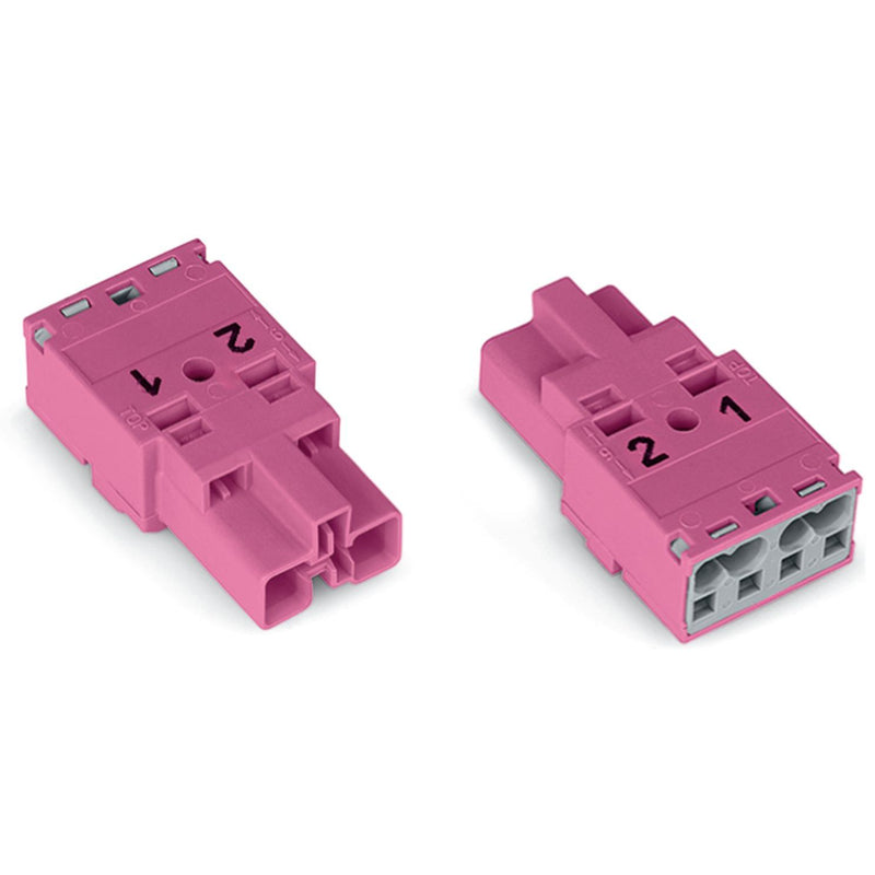 WAGO - Steckverbinder für steckbare Gebäudeinstallation Stecker 2-polig 770-292 Kod. B,pink − 100 Stück