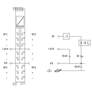 WAGO - Feldbus, Dez. Peripherie - Digitales Ein-/Ausgangs-Modul I/O Eingangsklemme 750-1420 4DI 24VDC 3.0ms