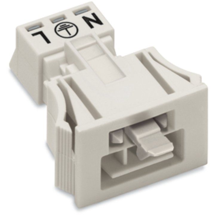 WAGO - Geräteanschluss für steckbare Gebäudeinstallation Snap-In-Stecker 890-733 3-polig,Kod. A,weiß − 50 Stück