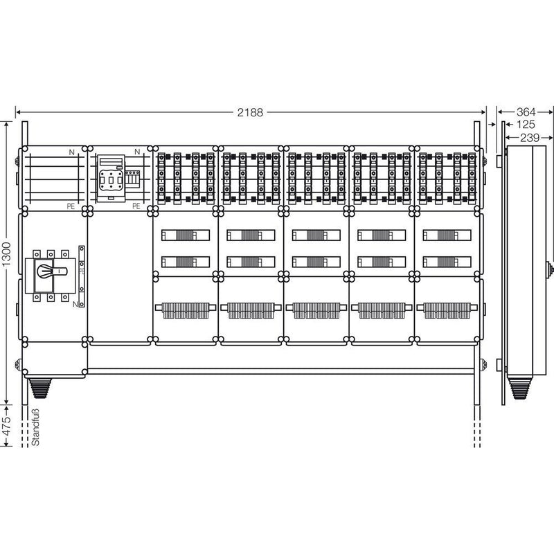 Hensel - Verteilerschrank für Energieversorgung Ladeverteiler Mi EV 22kW 20101 f.20 Ladep. a 22kW