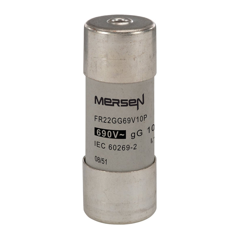 Mersen - Zylindrische Sicherung Sicherungseinsatz zylindr. FR22GG69V10P gG 22x58 10A − 10 Stück