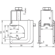 DEHN - Verbinder für Blitzschutz Druckbügelklemme VKDB6.20810FL#308031 St/blank