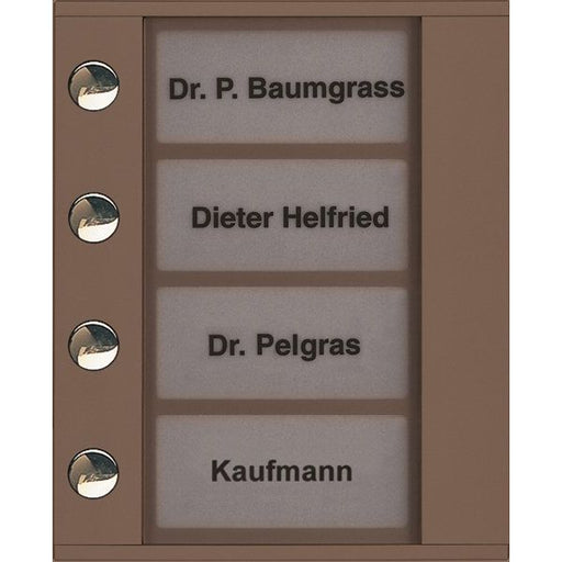 TCS Tür Control - Montageelement für Türstation Audioaußenstation 1-reihig PDT04-EB/04 Erw. 4 Tasten bronze