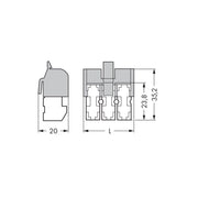 WAGO - Steckverbinder für steckbare Gebäudeinstallation Netzanschlussklemme 272-403/272-486 Drücker,weiß/grau − 500 Stück