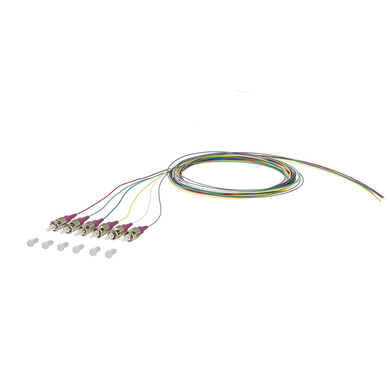 Metz Connect - LWL-Pigtail OpDAT Pigtail ST-PC 150N1AO0020E6 OM4 6 Farben − 6 Stück