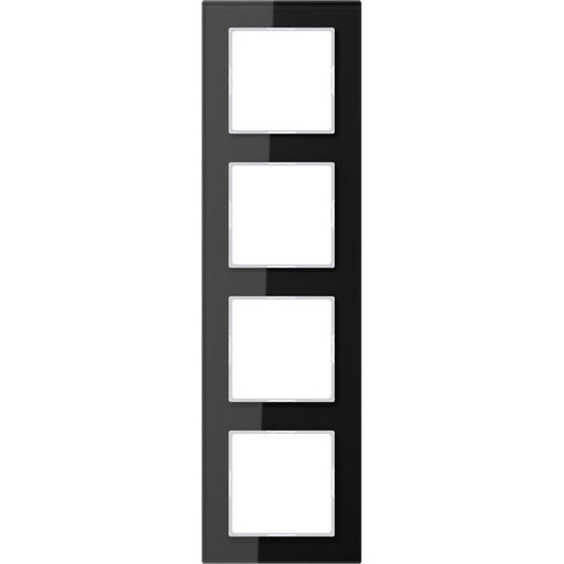 Jung - Abdeckrahmen Glasrahmen 4-fach sw AC 584 GL SW waage/senkrecht