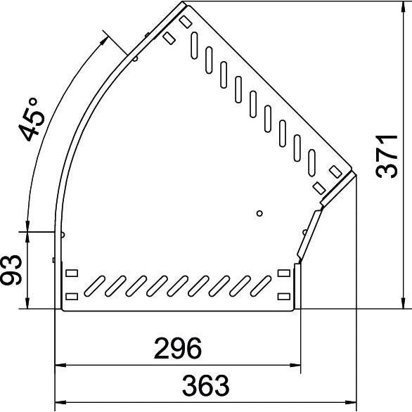 OBO Bettermann - Bogen für Kabelrinne Bogen 45 Grad RB 45 330 FS 35x300 bandverzinkt