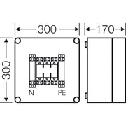 Hensel - Sicherungskasten Sicherungsgehäuse Mi 4205 NH00 3p. 125A+PE+N