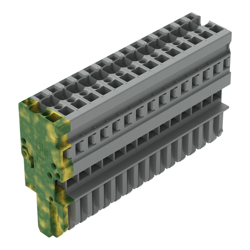 WAGO - Ein- und mehrpolige Klemmenleiste 1-Leiter-Federleiste 769-115/000-037 4mm²,gr/gn-ge − 10 Stück