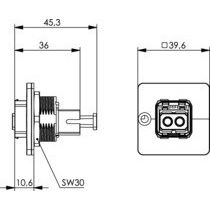 Telegärtner - LWL-Kupplung STXV14 RJ45 Zentr.-Flansch 100007630 SC-RJ Kupplung SM M