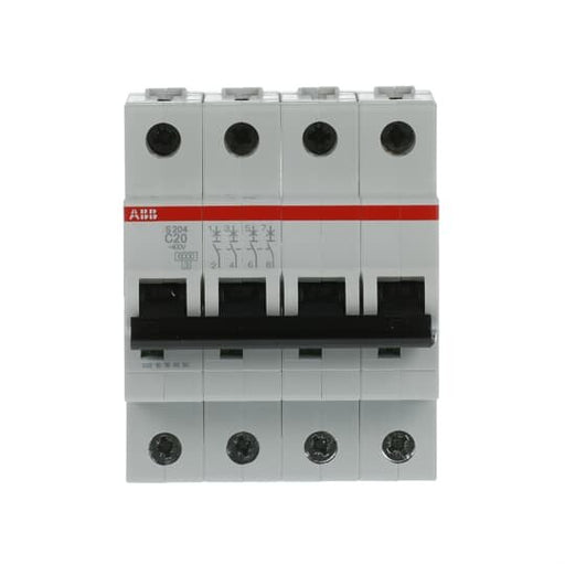 ABB Stotz S&J - Leitungsschutzschalter Sicherungsautomat S204-C20 6 kA, 20 A, 4P