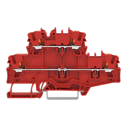 WAGO - Durchgangs-Reihenklemme Doppelstockklemme 2202-2701/000-005 rot − 50 Stück