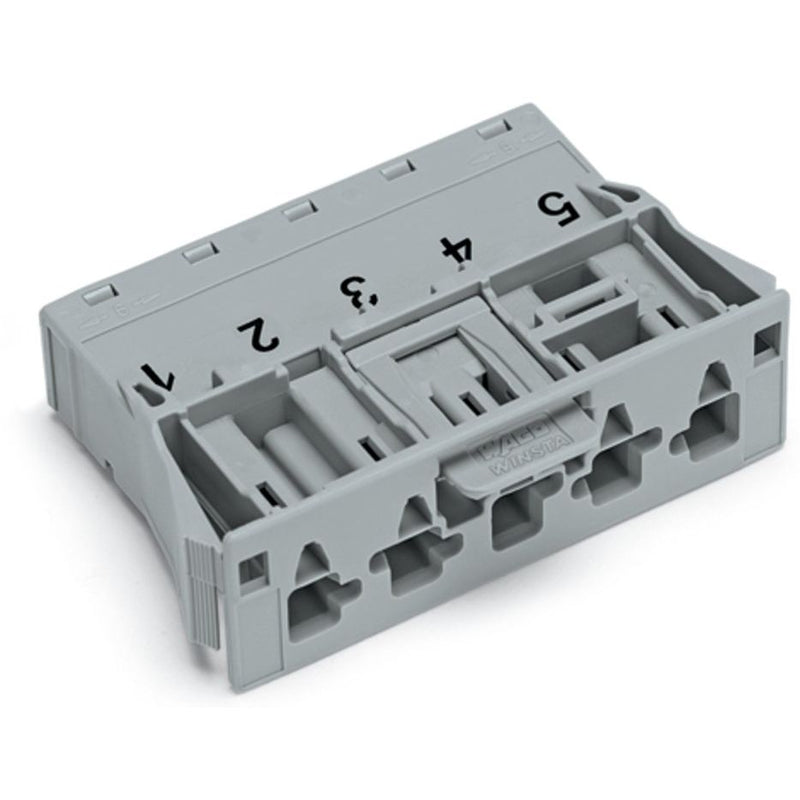 WAGO - Geräteanschluss für steckbare Gebäudeinstallation Snap-In-Stecker 770-755 5-polig,Kod. B,grau − 50 Stück