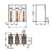 WAGO - Leiterplattenklemme SMD-Leiterplattenklemme 20863108700650900000 Drücker,1,5mm²,ws − 1080 Stück
