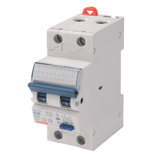Gewiss - Kombination FI-Schalter/Leitungsschutzschalter FI/LS-Schutzschalter GW95107 1-p+N, 16A, 30mA