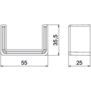 OBO Bettermann - Schutzkappe/Abdeckung für Stiel/Profilschiene Schutzkappe für US 3-Stiel US 3 KS SW 25x50 Polyethylen − 20 Stück