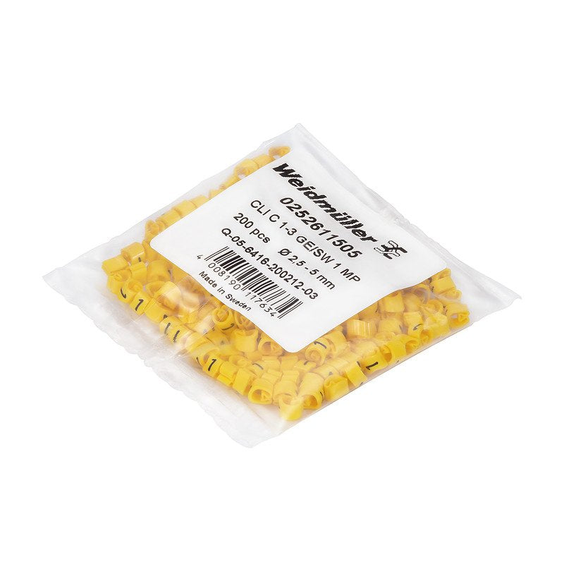 Weidmüller - Kabelmarkierungssystem Leitermarkierer CLI C02-3GE/SW F MP − 200 Stück