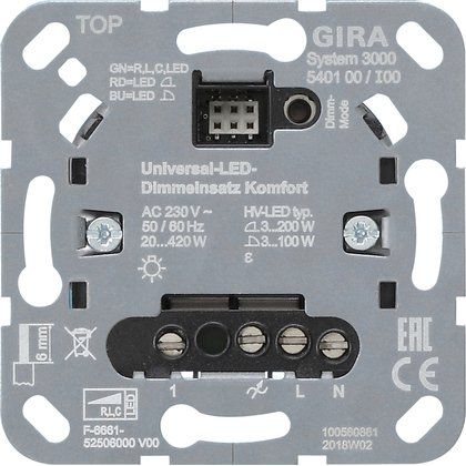 Gira - Dimmer Uni-LED-Dimmeinsatz 540100 komfort