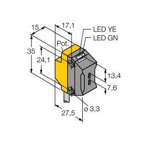 Turck - Lichtleitersensor/Lichtleiterverstärker Opto Sensor QS18VN6FP W/30 Lichtleiter − 1 Stück