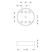 Grothe - Signalsäulenelement, Anschlussmodul Basismodul flach BMF 8911 12-24V AC/DC