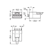 WAGO - Leiterplattensteckverbinder Stecker für Leiterplatten 890-874 4-polig,hellgrün − 50 Stück