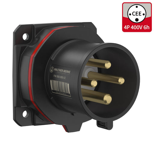 Walther Werke - CEE-Gerätestecker (IEC 60309) CEE NEO Anbaugerätestecker FW630406CC gerade 32A 4P 6h