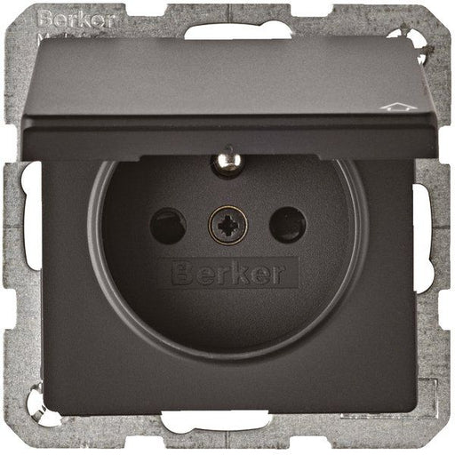 Berker - Steckdose anth/sa 6765836086 Schutzk./Klappdeckel