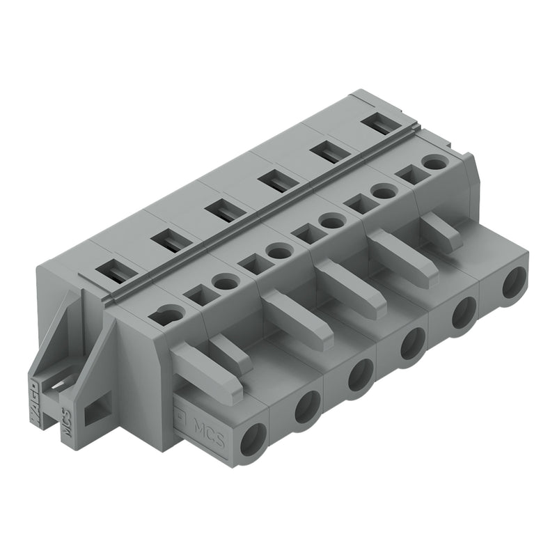 WAGO - Kabelsteckverbinder für Leiterplattensteckverbinder 1-Leiter-Federleiste 231-206/031-000 CAGECLAMP,2,5 mm²,gr − 25 Stück