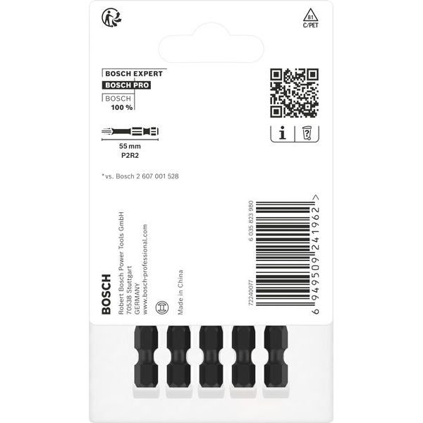 Bosch - Bit-Set PRO P2R2 Impact Bit, 2608522527VE(5) 55 mm, 5-tlg