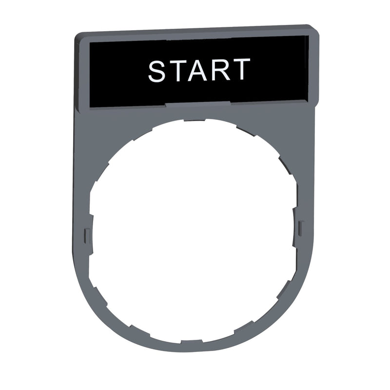 Schneider Electric - Bezeichnungsschild für Befehlsgeräte Schildträger 30x40mm ZBY2303C0 START 22mm grau