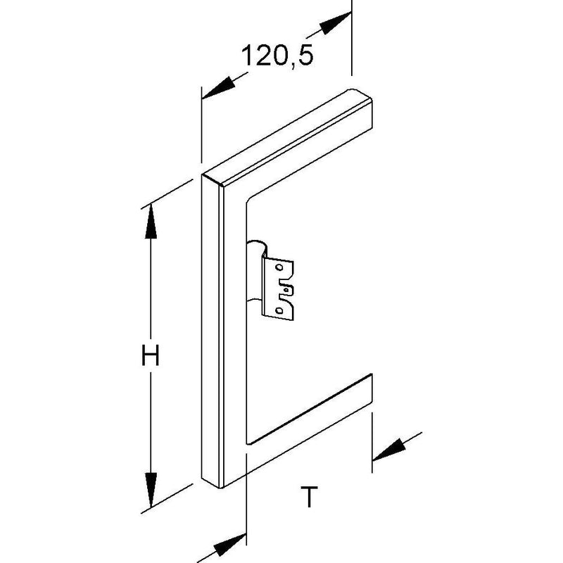 Niedax - Wandanschlussblende für Geräteeinbaukanal GK-Wandabschlussblende DWBL 170T100 L links 211x100mm