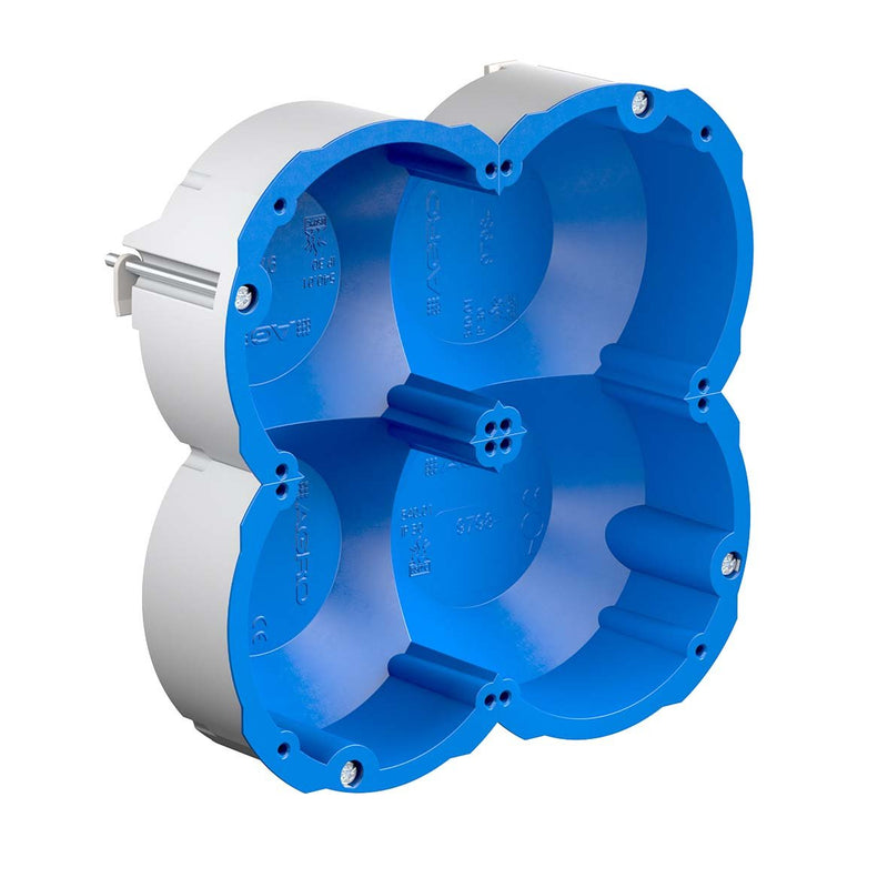 Kaiser - Dose, Gehäuse für Montage in der Wand/Decke Quickbox Schallschutz 9798-77.04 2x2, Hohlwanddose − 5 Stück