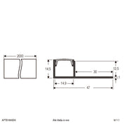 EVN Lichttechnik - Mechanisches Zubehör/Ersatzteile für Leuchten Alu-Profil m. Abdeckung APTB1AM200 opal, 2m