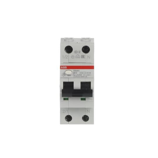 ABB Stotz S&J - Kombination FI-Schalter/Leitungsschutzschalter FI/LS-Schalter DS201A-B10/0,01 6kA, 1p+N