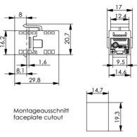 Telegärtner - Modulare Kupplung UMJ-Kupplung K Cat.5e 100023234 RJ45 (f-f), apws − 24 Stück
