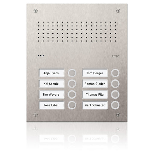 Ritto - Türstation für Türkommunikation Türstation Pur Edelstahl RGE1812125 Acero Audio,8WE(2x4)