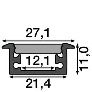 Radium Lampenwerk - Zubehör/Ersatzteile für Lichtschlauch/-band Aluprofil m.Abdeckung 1m FXZA4568 grau
