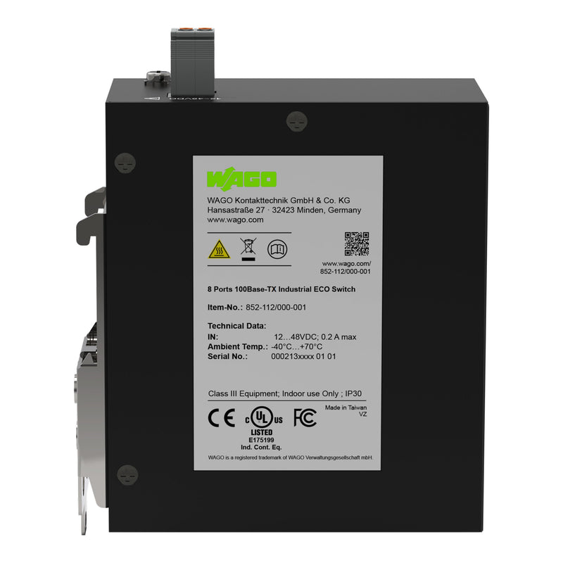 WAGO - Netzwerk Switch Industrial-ECO-Switch 852-112/000-001 8 Ports 100Base-TX − 1 Stück