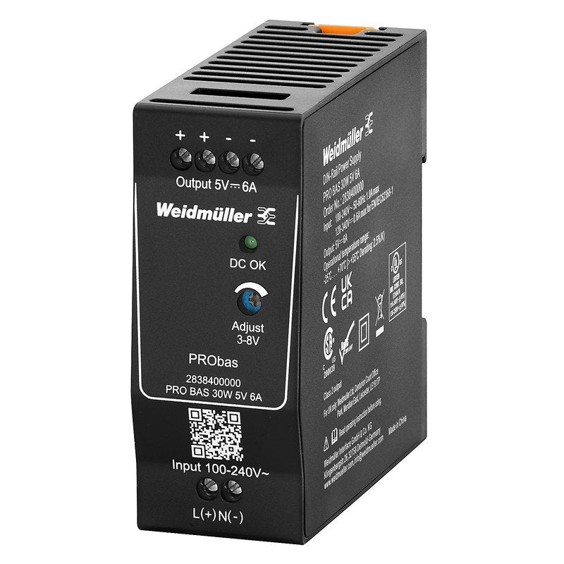 Weidmüller - Gleichstromversorgung Stromversorgung 5V DC PRO BAS 30W 5V 6A 6A, Schraubanschluss